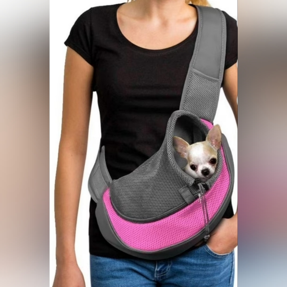 NWOT Pet Dog Sling Carrier, Breathable Mesh Portable Travel Safe Shoulder Sling